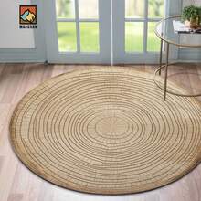 1件/10件 仿木纹图案浴室防滑垫，法兰绒材质，圆形地垫，毛绒装饰，适用于浴室、门口、厨房、客厅等场合，可机洗，防滑，圣诞装饰，理想礼物