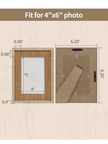 Natural Woven Bamboo Photo Frame 10x15cm 13x18cm Wall or Table Boho Decor Ins Aesthetic Gift for Family Mom Dad Grandma Friends