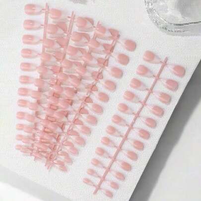 5片/套渐变白色美甲贴，长尖头、短杏仁头、短椭圆头、短方头甲片，多种款式可选