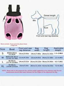 Soft & Breathable Adjustable Mesh Pet Front Pack, Outdoor Travel Backpack For Small Dogs & Cats.Dog And Cat Backpack, Pet Backpack, Dog Outdoor Mesh Breathable Cat And Dog Backpack. - Multicolor - View 5
