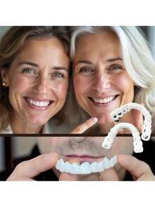 Joyería dental de estilo simple y neutro, adecuada para uso diario, vacaciones, fiestas, casual, maquillaje de vacaciones, estilo hip-hop. Accesorios dentales con rhinestones - Blanco - Ver 7