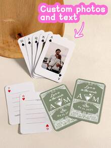 Customized Playing Cards, Blank Playing Cards, Wine Glass Patterns, Wedding Cards With Guests' Messages, Items As Alternatives To Wedding Photo Albums For Wedding Gifts, Deck Of Playing Cards With Photos - Green - View 2