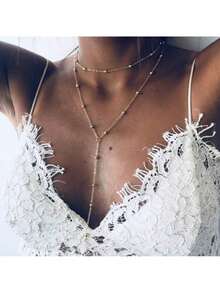 Long Gold Necklaces For Women, Gold Lariat Necklace, Long Chain Necklace For Women - Vàng - Xem 3