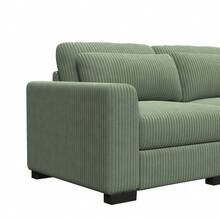 Multi Person Combination Sofa,Highly Resilient Sponge,Solid Wooden Frame,Single Seater Sofa,Storage Bench,Corduroy Sectional For Living Room,Anti-Scratching - Màu xanh Ô liu - Xem 12