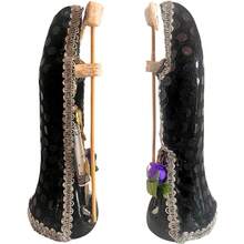 Santa Muerte Negra 15 cm Vestida – Protección Total, contra Peligros, Malas Energías, Brujeria + Libro - Negro - Ver 2