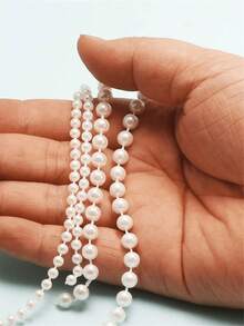 196.85 英寸/4 毫米/6 毫米 时尚配饰及工艺品 仿白珍珠串珠花环，装饰珍珠，优雅白珍珠串珠圈，珍珠串珠圈，珍珠花环，适用于婚礼派对生日珠宝配饰、婚礼生日派对装饰、DIY 工艺品、蛋糕装饰、蛋糕顶饰、蛋糕装饰工具 - 彩色 - 查看 3