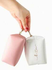 Personalisierte Kosmetiktasche, individualisierter Buchstaben-Name, Brautjungfern Kosmetiktasche, Leder, Mädchen Kosmetiktasche, Kosmetiktasche mit großer Kapazität, Geschenk für Brautjungfern und Braut, Kosmetik Aufbewahrungstasche, Buchstaben Kulturbeutel, Brautjungfern Kosmetiktasche