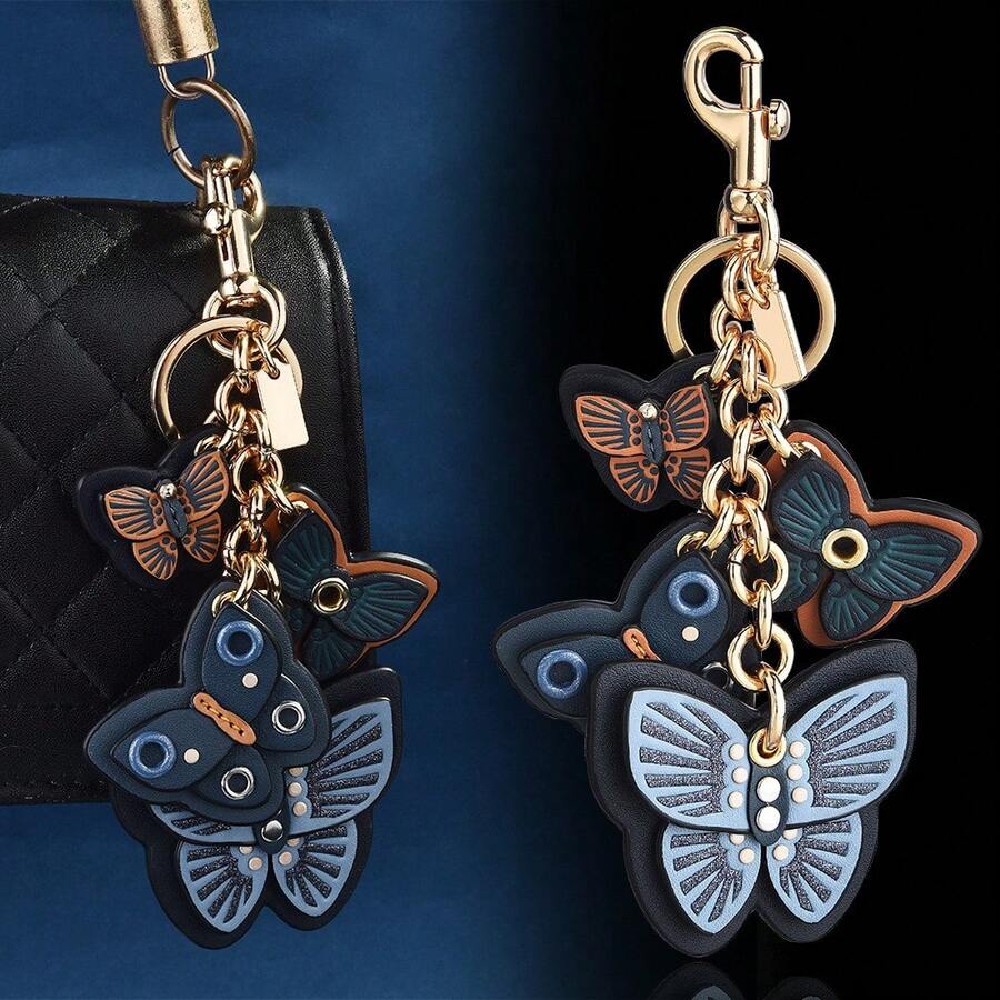 1 Pc New Colorful Butterfly String Women'S Fashionable Bag Pendant Tassel Butterfly Keychain Pendant - 蝴蝶串圖片色包包掛件 - 查看 1