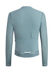 HISERWA 男士骑行服 高弹力透气速干长袖骑行服 特点：速干透气面料 YKK 拉链 圆领骑行服 - 藍色 - 查看 2