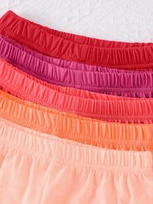 10pcs/Set Girls Casual Solid Color Lightweight Soft Knit Fabric Long Sleeve T-Shirt And Pants Set, Autumn/Winter - Multicolor - View 6