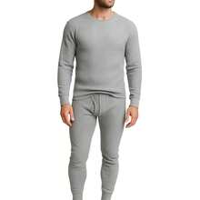 Men's 3 Pack Full Thermal Sets Ultra Soft 6 Piece Cotton Top And Bottom Set, Warm Cotton Long Johns, Winter Base Layer, Thermal Underwear For Men - 黑/灰/木炭 - 查看 3