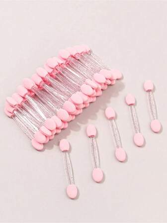 10/20/50件装美甲刷双面镀铬粉色黑色多功能指甲刷指甲粉涂抹器海绵棒美甲用品设备上色工具