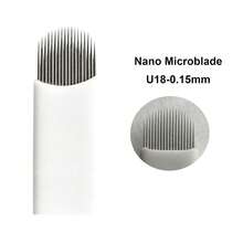 20/50/100pcs Disposable Eyebrow Microblading Needles,Lip Tattooing Microblades Permanent Makeup Blades For Single Use Only - Blue - View 20