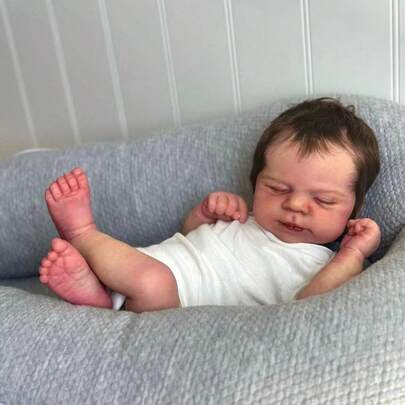 19 Inch/48 Cm Realistic Reborn Baby Doll, Full Body Soft Touch Vinyl 3D Hand-Painted Skin, Girl Doll With Visible Blood Vessels, Handmade Art Reborn Doll, Like A Real Baby, Great Birthday Gift/Christmas Gift For Your Kids