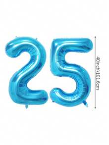 2 个 40 英寸（约 101.6 厘米）蓝色巨型数字氦气铝箔气球，大号数字气球适合生日派对、毕业典礼、周年纪念、派对装饰、拍照、家庭聚会、新年 - 彩色 - 查看 19