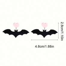 Halloween Spider, Bat & Witch Acrylic Earrings - Black Collection