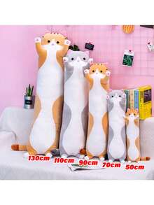 Molutian 2 Sizes (50/70cm) Long Plush Cat Doll, Cute Animal Cat Creative Long Soft Plush Doll, Office Rest Sleep Pillow Cushion Stuffed Gift Doll, Children Birthday Gift, Christmas Gift, Girls Gift - Multicolor - View 6