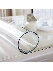 1mm 厚透明 PVC 软玻璃餐桌/咖啡桌保护垫，耐热/防油/防水，适用于厨房、客厅 - 透明pvc桌布 - 查看 26