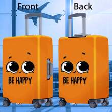 1件300克/平方米趣味表情系列印花图案，加厚行李箱保护套，加厚行李箱配件。适用于商务旅行、度假、旅行、行李托运和返校。为您的行李箱增添色彩。适用于20-28英寸的行李箱。 - 灰色 - 查看 9
