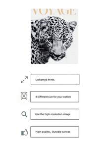 1/3pcs Frameless Gold Leopard Wall Art Set, B&W Gallery Wall Prints, Luxury Glam Decor For Office, Girls Room | Back To School, Room Decor, Dorm Essentials, Vintage Posters, Wall Prints, Bedroom Decor, Gift - Gold - View 6