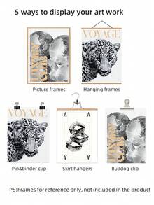 1/3pcs Frameless Gold Leopard Wall Art Set, B&W Gallery Wall Prints, Luxury Glam Decor For Office, Girls Room | Back To School, Room Decor, Dorm Essentials, Vintage Posters, Wall Prints, Bedroom Decor, Gift - Gold - View 7