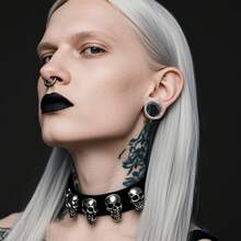 قطعتان من أقراط الأذن من الفولاذ المقاوم للصدأ 316L بتصميم رجعي، أقراط ثقب الأذن، مناسبة للجنسين، طراز هيب هوب وبانك جديد