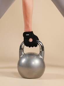 VBOSI 1 Pair Half Finger Adjustable Breathable Sports Gloves For Weightlifting Dumbbell Cycling Fitness Training Gym Accessories - Black - View 7