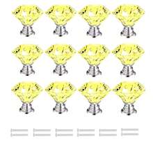 12pcs Crystal Glass Handles For Wardrobe Door Cabinet Drawer Shoe Cabinet Kitchen Cabinet Furniture, Cabinet Door Single Hole 1.18inch, Small Zinc Alloy Handle, Furnitur Accessories