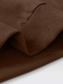 1 Pc Girls' Cute Style Donut & Bubble Tea Print Long-Sleeve Sweatshirt, Soft Fabric, Perfect For Daily Casual Spring & Autumn - Brown - View 6