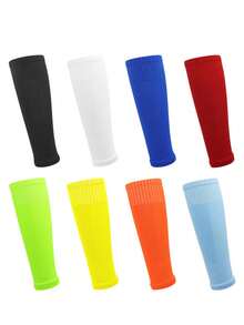 Herren Fußballsocken mit Beinschützern, atmungsaktive Überknie-Beinwärmer, rutschfest, stoßabsorbierend, komfortable Kompressionsärmel für Basketball, Sport & Outdoor-Aktivitäten (es gibt Farbunterschiede) - Verschiedenfarbig - Übersicht 2