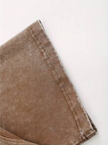 [GHOST Print Cotton Tees] Oversized Cotton GHOST Print Solid Drop Shoulder T Shirts - Vintage Streetwear Basic Tees Baggy Hip Hop Unisex Tops Acid Wash