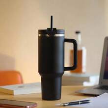 ZIOISNM A-Z 1.2L Borraccia Termica con Cannuccia, Acciaio Inossidabile a Doppia Parete Tazza Termica, Ideale Come Regalo per Donna Personalizzato per Natale e San Valentino (B