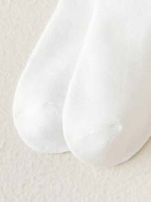 10 Pairs Of Children's Mixed Solid Colors And English Letters Face Parallel Bar Pattern Children's Socks, Unisex Mid-Tube Socks, Suitable For Daily Casual Wear, Random Sports Sock Styles, Breathable And Sweat-Wicking, Versatile And Casual Kids Socks - Multicolor - View 5