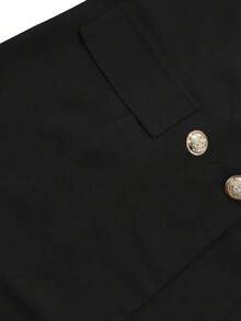 HOMEYEE Plus Size Vintage Casual Blazer Jacket With Lapel Collar, Double-Breasted, Long Sleeve, Suitable For Business, Daily Wear, And Vacation