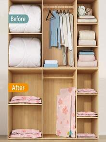 3个/1个真空收纳袋，节省空间的真空密封袋，樱花图案太空袋，用于衣服、被子、毛毯、床上用品的真空密封袋