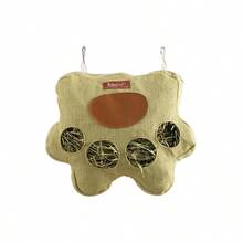 ITANDME 4-Loch Heu-Futternapf für Kaninchen mit Reißverschlussdeckel, Hänge-Futterbeutel für Kaninchen aus hochwertigem, atmungsaktivem Stoff, süße Form, Heu-Halter für Meerschweinchen, Kaninchen, Chinchillas