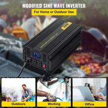 Power Inverter, 2500W Modified Sine Wave Inverter, 12V DC To 120V AC Car Converter, With LCD Display, Remote Control, LED Indicator, AC Outlet Inverter For Truck, RV, Car, Boat, Travel, Camping - Acorde Corregido De 2500 W - View 2