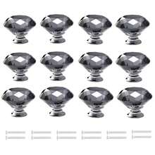 12pcs Crystal Glass Cabinet Knobs, Suitable For Wardrobe Doors, Drawer Cabinets, Shoe Cabinets, Kitchen Cabinets And Other Furniture, Single Hole 1.18 Inches, Small Zinc Alloy Handles, Furniture Accessories - Multicolor - View 22
