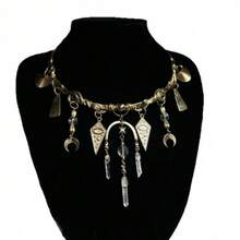 1pc Multi-Layer Tassel Choker Versatile Light Luxury Design Necklace - 09-2070 Dây chuyền tua rua hình sao và mặt trăng - Xem 6