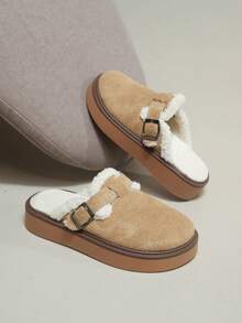 女士春季新款圆头厚底舒适套脚休闲时尚穆勒鞋