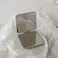 Handheld Double-Sided Small Mirror Portable Makeup Folding Flip Makeup Mirror - gương vuông - Xem 8