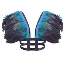 女士人造羽毛披肩，适合女巫、万圣节、狂欢节等场合，可作羽毛斗篷、服装配饰 - 彩色 - 查看 16