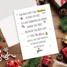 1pc, Romantic Christmas Card, Cute Xmas Poem Card For Him Her Friend, Special Merry Christmas Gift Idea For Husband Wife