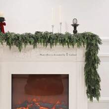 9FT Christmas Cedar Garland Artificial Real Touch Thickness Realistic Greenery Pine Garland For Mantle Fireplace Outdoor Indoor Christmas Decorations Home Decor Room Decor - Multicolor - View 9