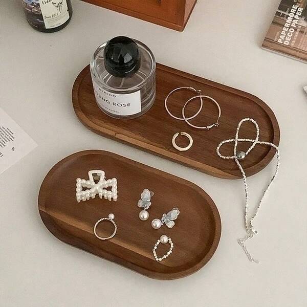 1 Stück kreative nordische minimalistische Sandelholz Ablage, Tischaufsatz Aromatherapie Kerzenhalter, Holzteller für Eingangsbereich zur Aufbewahrung von Schlüsseln/Schmuck