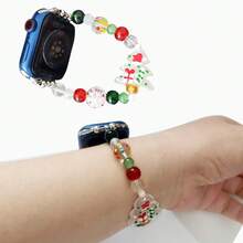 1 件圣诞装饰表带兼容 表带 38/40/41/42/44/45/46/49 毫米，姜饼人和圣诞树手链适合 Ultra 2 系列 1-9 和 SE， 替换表带 - 彩色 - 查看 6