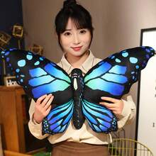 1pc Fabric Butterfly Decorative Throw Pillow, Girls Bedroom Butterfly Cushion, Chair Butterfly Lumbar Pillow - 彩色 - 查看 5