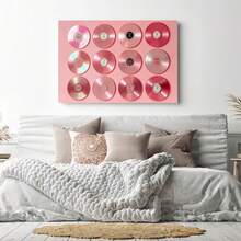 Pink Vinyl Records Canvas Wall Art Retro Music Themed Decor For Living Room Bedroom Studio Bar Cart Decoration Stylish Aesthetic Prints To Add Vintage Vibe To Space Home Decor Room Decor Halloween Decor Halloween Wall Decor Halloween Decorations Bathroom Decor Fall Decor Poster Navidad Decoración Para Cuarto Perfect For Seasonal And Holiday Decor Transform Your Space With Festive Autumn And Halloween Vibes - Đã đóng khung - Xem 5