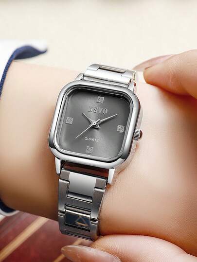 1件女士时尚多功能石英表，配钢表带，适合作为生日、周年纪念日、万圣节和其他节日礼物送给家人和朋友。