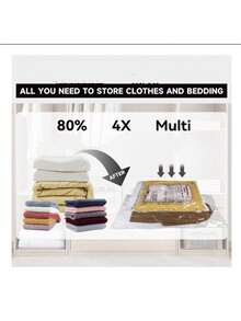 6 Pack Vacuum Storage Bags Space Saver Bags Vacuum Seal Bags , Space Bags, Vacuum Sealer Bags For Clothes, Comforters, Blankets, Bedding Home Travel Organizer